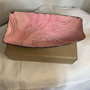 Rare Vintage Roselane Pottery With Pink‎ Dolphin Design Individual Server Jackie